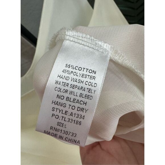 Umgee USA Dressy Tank Top Women’s Cream Girly Boho Large - Picture 3 of 5